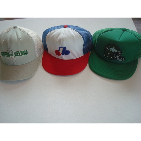 Other - LOT 3PC TRUCKER CELTICS EXPOS  90S‎ SNAPBACK GOLF HAT CAP VINTAGE EE3